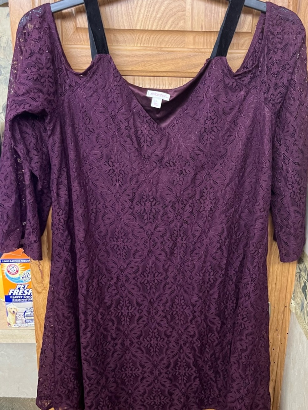 Xhilaration Burgundy Lace Cold-Shoulder Mini Dress Size L